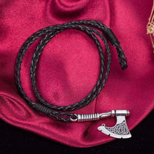 Load image into Gallery viewer, Bracelets Battle Axe Wraparound Leather Bracelets