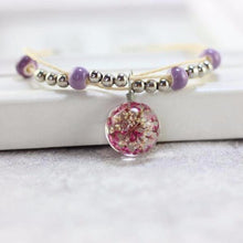 Load image into Gallery viewer, Bracelets Dried Flowers Glass Ball Ceramic Bracelets