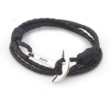 Load image into Gallery viewer, Bracelets Hope Anchor Leather Wraparound Bracelet
