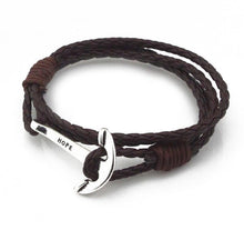 Load image into Gallery viewer, Bracelets Hope Anchor Leather Wraparound Bracelet
