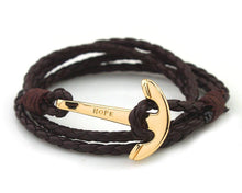 Load image into Gallery viewer, Bracelets Hope Anchor Leather Wraparound Bracelet
