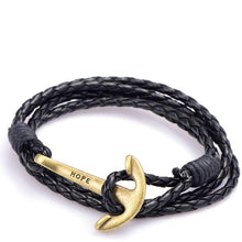 Load image into Gallery viewer, Bracelets Hope Anchor Leather Wraparound Bracelet
