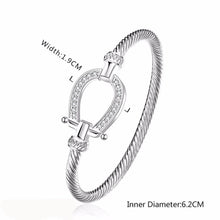 Load image into Gallery viewer, Bracelets Horseshoe Silver Clasp Bangle Bracelet