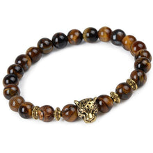 Load image into Gallery viewer, Bracelets Leopard Head Natural Stone Beaded Bracelet