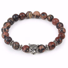 Load image into Gallery viewer, Bracelets Leopard Head Natural Stone Beaded Bracelet