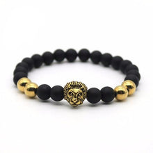 Load image into Gallery viewer, Bracelets Matte Onyx Natural Stone Lion Men's Bracelet