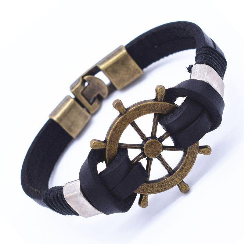 Bracelets Nautical Charm Leather Wrap Bracelet [15 Options]