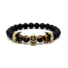 Load image into Gallery viewer, Bracelets Spartan Skull Tiger Eye Men's Bracelet