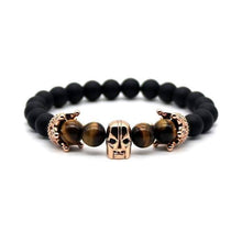 Load image into Gallery viewer, Bracelets Spartan Skull Tiger Eye Men's Bracelet
