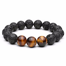 Load image into Gallery viewer, Bracelets Tiger Eye Natural Lava Stone Beads Bracelets