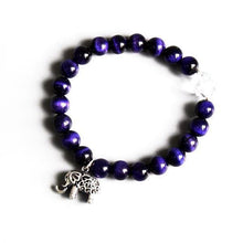 Load image into Gallery viewer, Bracelets Violet Stone Beads Elephant Charm Meditation Bracelet