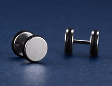 Load image into Gallery viewer, Earrings Black Rim Stainless Steel Stud Earrings
