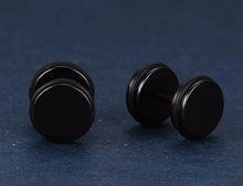 Load image into Gallery viewer, Earrings Black Rim Stainless Steel Stud Earrings
