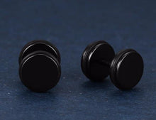 Load image into Gallery viewer, Earrings Black Rim Stainless Steel Stud Earrings