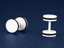 Load image into Gallery viewer, Earrings Black Rim Stainless Steel Stud Earrings