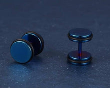 Load image into Gallery viewer, Earrings Black Rim Stainless Steel Stud Earrings