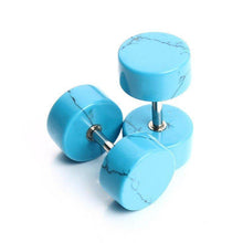 Load image into Gallery viewer, Earrings Natural Stone Round Stud Earrings