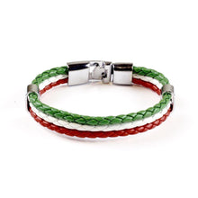 Load image into Gallery viewer, Bracelets Italian Flag Leather Unisex Bracelet
