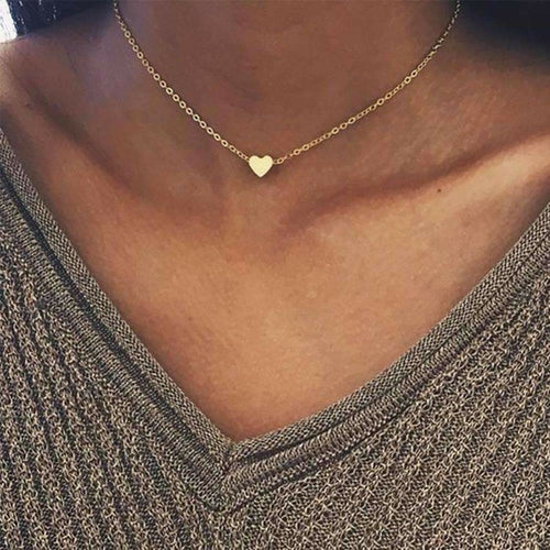 Necklaces Dainty Heart Chain Choker Necklace