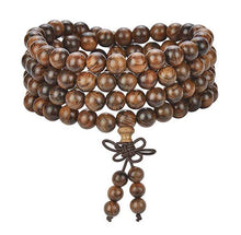 Load image into Gallery viewer, Bracelets 108-Bead Sandalwood Japa Mala Beads