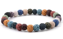Load image into Gallery viewer, Bracelets Lava Stone Essential Oil Bracelet - Rainbow Lava Stone