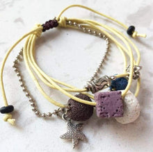 Load image into Gallery viewer, Bracelets Lava Stone Essential Oil Bracelet - Yellow Lava Charms