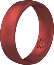Load image into Gallery viewer, Rings Satin Chrome Red Silicone Unisex Ring