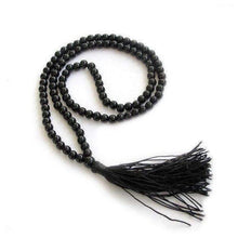 Load image into Gallery viewer, Necklaces Black Agate Mala Beads with Tassel