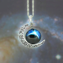 Load image into Gallery viewer, Necklaces Silver and Glass Galaxy Pendant Necklace
