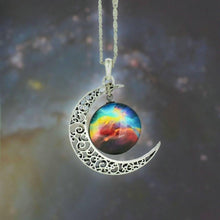 Load image into Gallery viewer, Necklaces Silver and Glass Galaxy Pendant Necklace