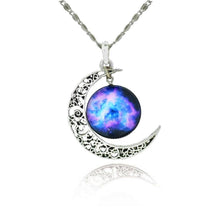 Load image into Gallery viewer, Necklaces Silver and Glass Galaxy Pendant Necklace