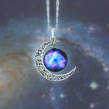 Load image into Gallery viewer, Necklaces Silver and Glass Galaxy Pendant Necklace
