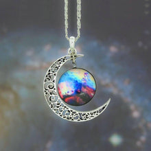 Load image into Gallery viewer, Necklaces Silver and Glass Galaxy Pendant Necklace