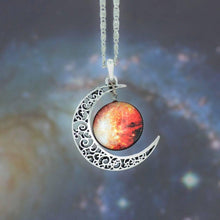 Load image into Gallery viewer, Necklaces Silver and Glass Galaxy Pendant Necklace