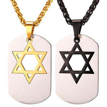 Load image into Gallery viewer, Necklaces Star of David Dog Tag Pendant Necklaces Gold/Black