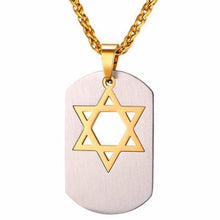 Load image into Gallery viewer, Necklaces Star of David Dog Tag Pendant Necklaces Gold/Black