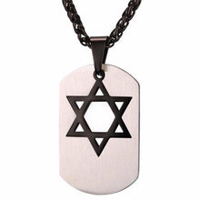 Load image into Gallery viewer, Necklaces Star of David Dog Tag Pendant Necklaces Gold/Black