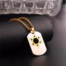 Load image into Gallery viewer, Necklaces Star of David Dog Tag Pendant Necklaces Gold/Black