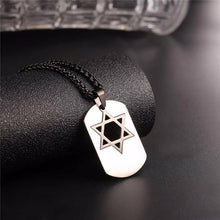 Load image into Gallery viewer, Necklaces Star of David Dog Tag Pendant Necklaces Gold/Black