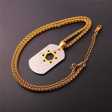 Load image into Gallery viewer, Necklaces Star of David Dog Tag Pendant Necklaces Gold/Black