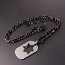 Load image into Gallery viewer, Necklaces Star of David Dog Tag Pendant Necklaces Gold/Black