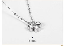 Load image into Gallery viewer, Necklaces 18K Rose Gold Four Leaf Clover Pendant Diamond Necklace