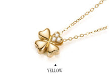 Load image into Gallery viewer, Necklaces 18K Rose Gold Four Leaf Clover Pendant Diamond Necklace