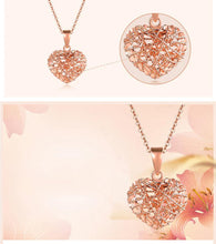 Load image into Gallery viewer, Necklaces 18K Rose Gold Mesh Heart Pendant