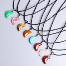 Load image into Gallery viewer, Necklaces Crescent Moon Shape Quartz Stone Choker Necklaces