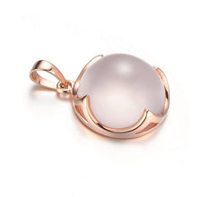 Load image into Gallery viewer, Necklaces Natural Hibiscus Gemstone 18K Rose Gold Pendant
