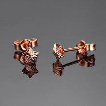 Load image into Gallery viewer, Earrings 18K Tri-Gold Star Stud Earrings
