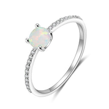 Load image into Gallery viewer, Rings Sterling Silver Round White Opal Ring