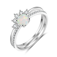Load image into Gallery viewer, Rings Sterling Silver Round White Opal Ring