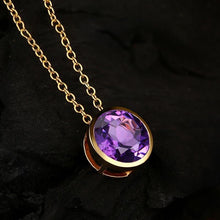 Load image into Gallery viewer, Necklaces 18K Pure Gold Natural Gemstones Pendant